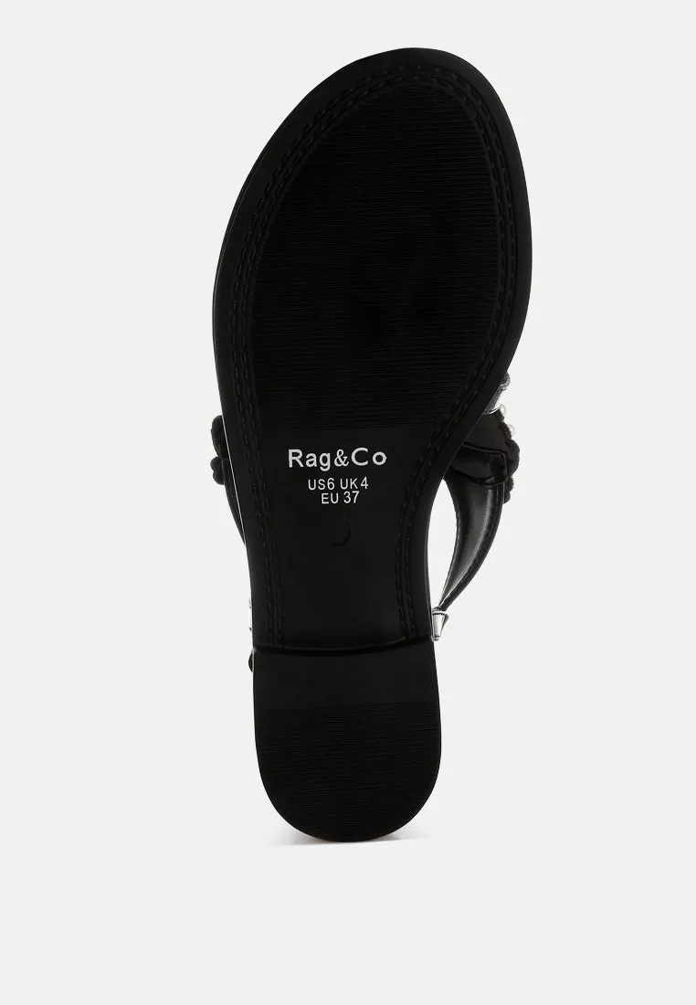 Pearl Studded Flats By RUW