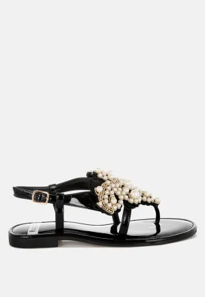 Pearl Studded Flats By RUW