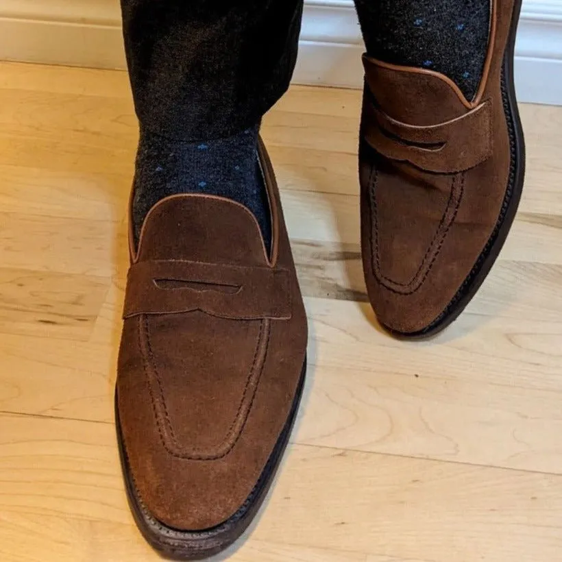 Penny Loafer in Medium Brown Suede