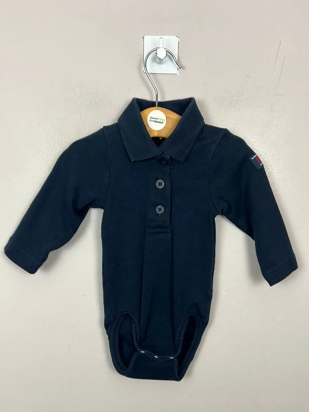 Polarn O. Pyrey Navy Polo Bodysuit 2-4m