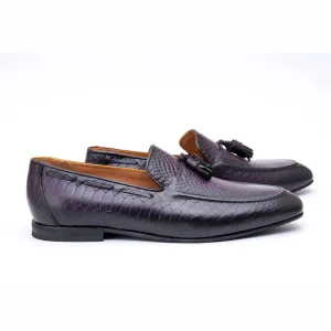 Purple Patina Python Tassel Loafer