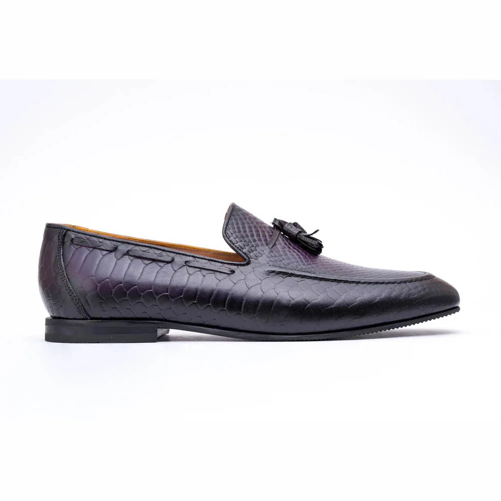 Purple Patina Python Tassel Loafer
