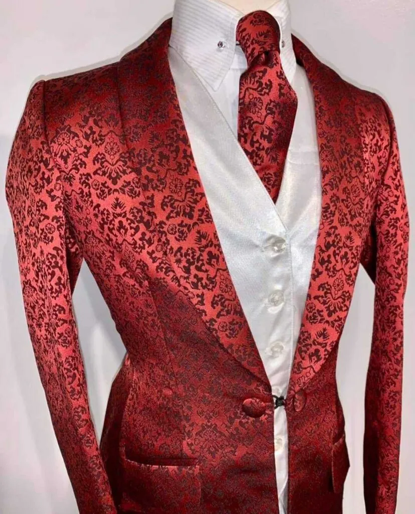 Red Brocade Daycoat