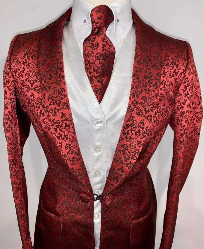 Red Brocade Daycoat