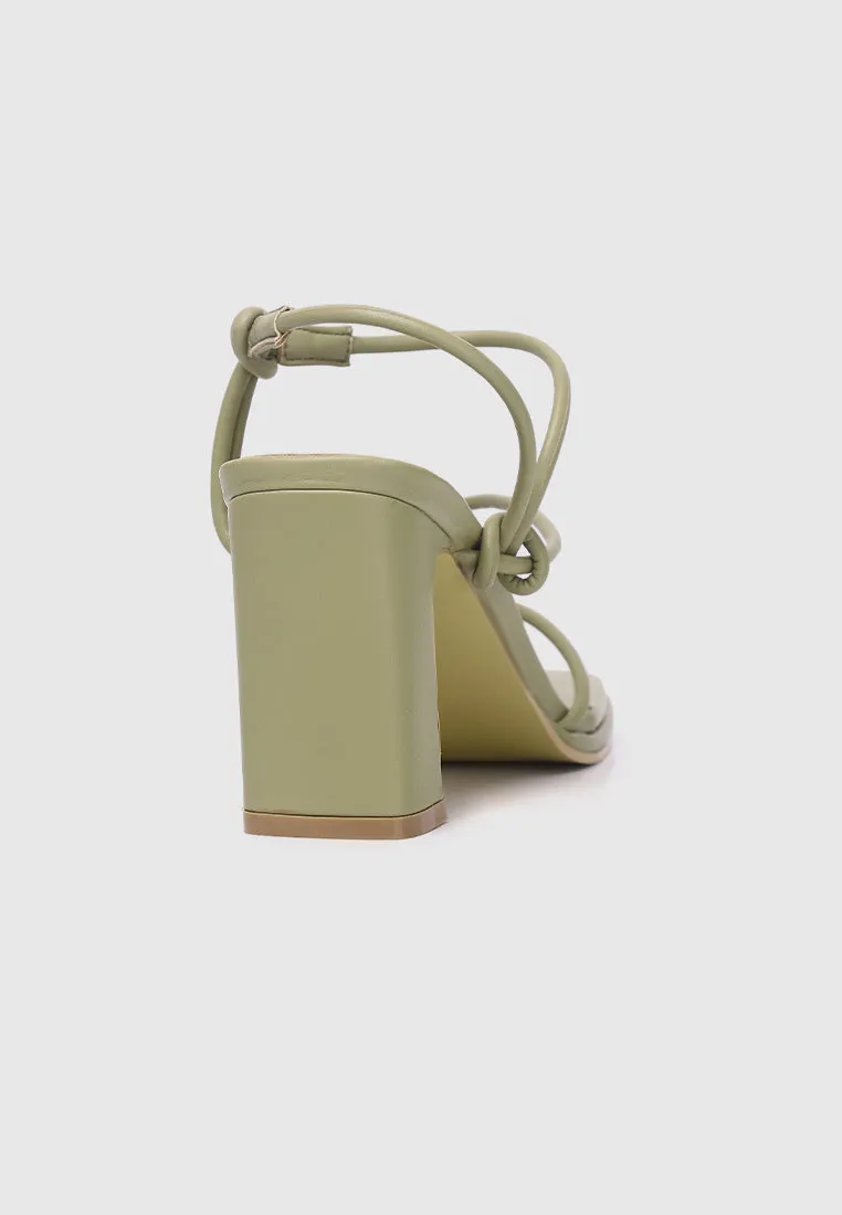 Renee Strappy Knotted Heels (Olive)