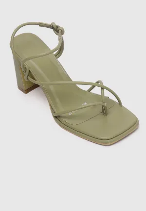 Renee Strappy Knotted Heels (Olive)