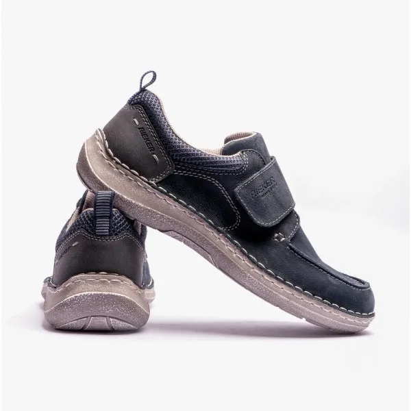 Rieker 03058-14 Mens Touch Fasten Shoes Blue