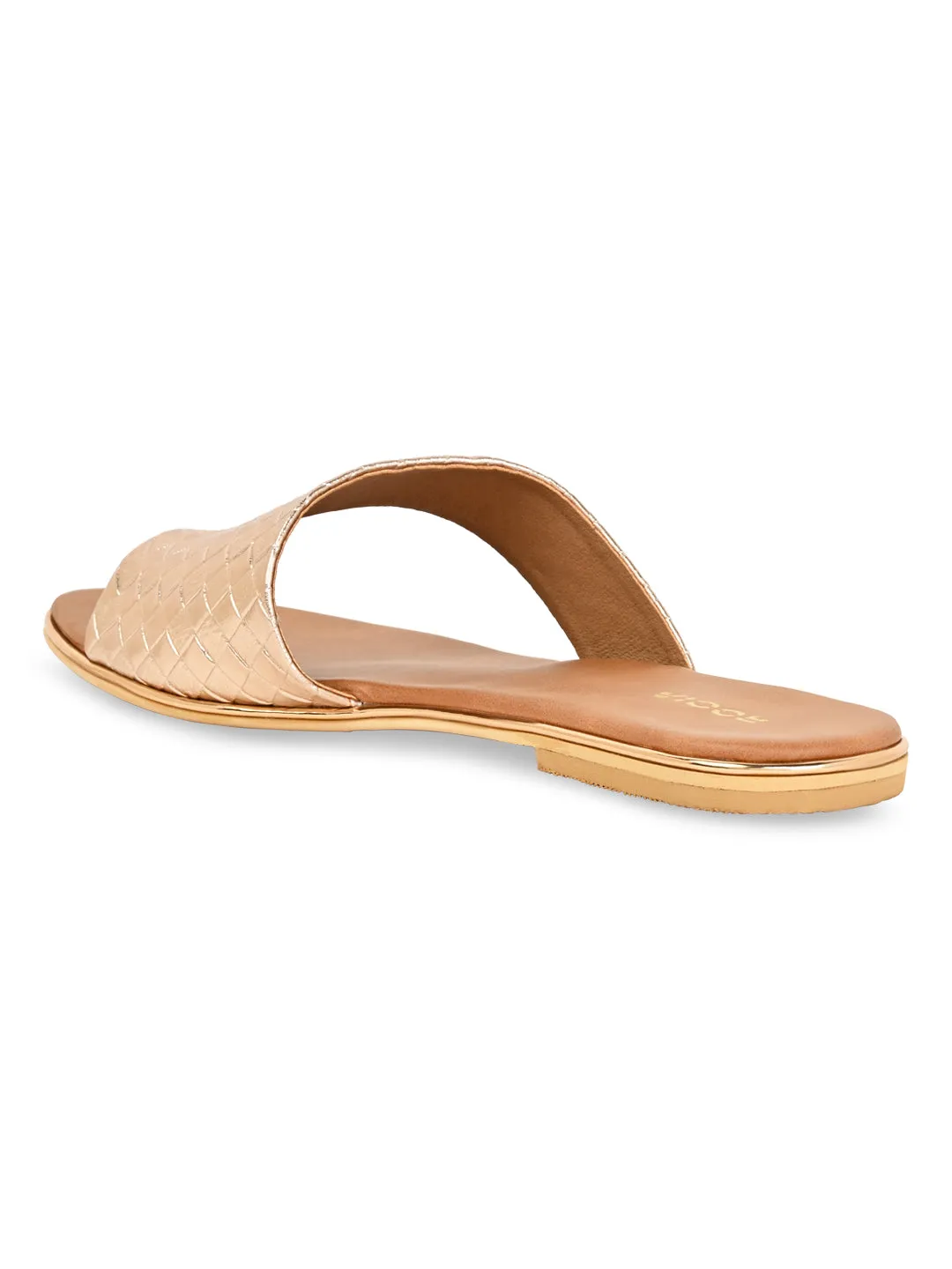 Rocia By Regal Rose Gold Women Casual Woven Flats