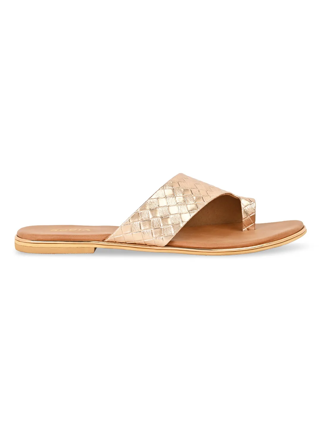 Rocia By Regal Rose Gold Women Casual Woven Flats