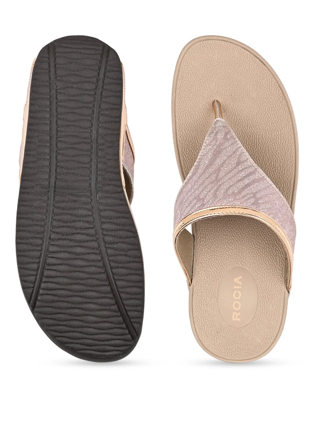 Rose Gold Women Casual Flats