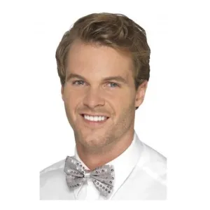 Sequin Bowtie, Silver