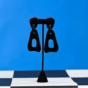 She All Black Abstract Earrings
