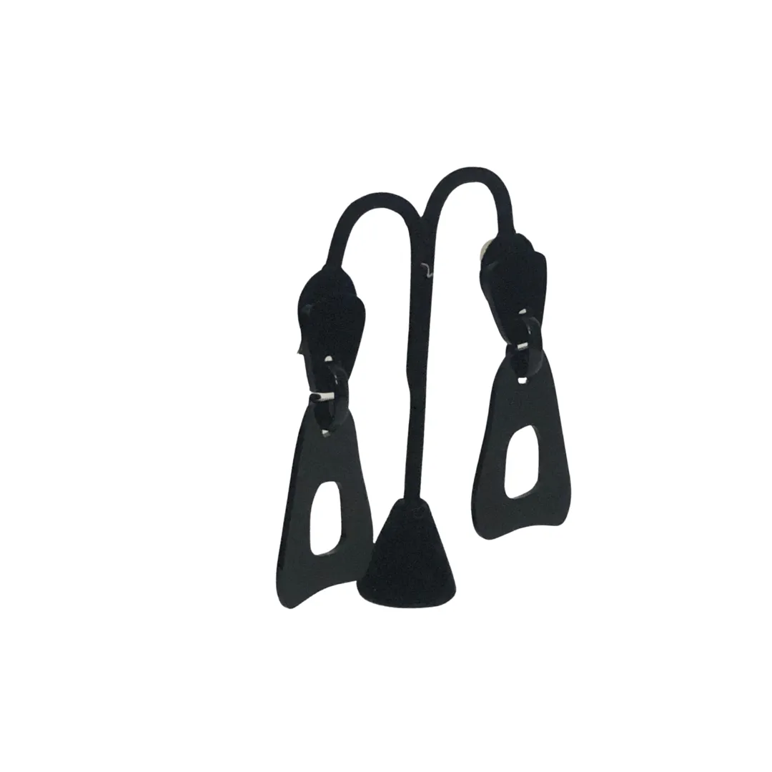 She All Black Abstract Earrings