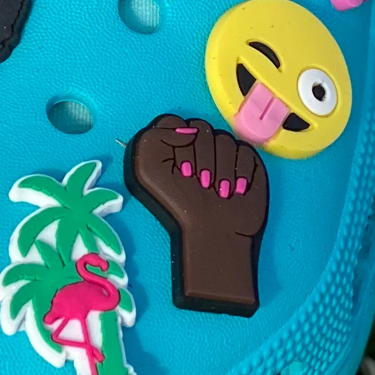 SHOE CHARMS - PINK MANI FIST