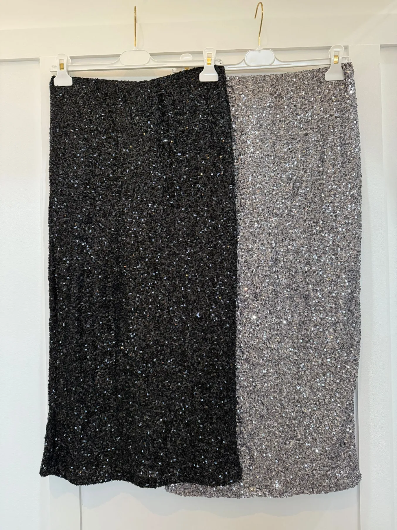 Silver Luxe Sequin Pencil Skirt