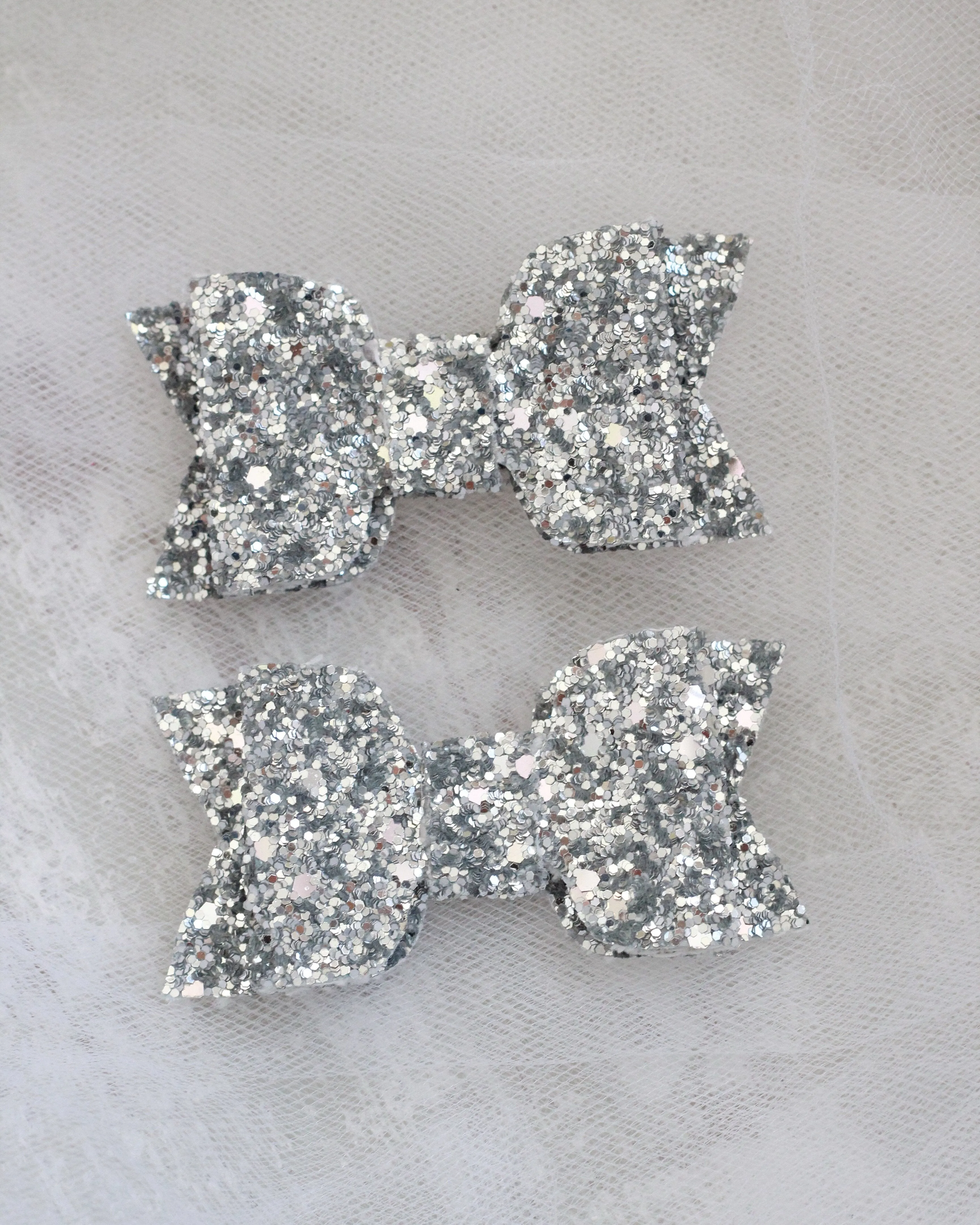 Silver Rock Glitter Hair Clip or Shoe Clip
