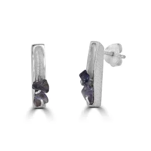 Silver Two Stone Earrings