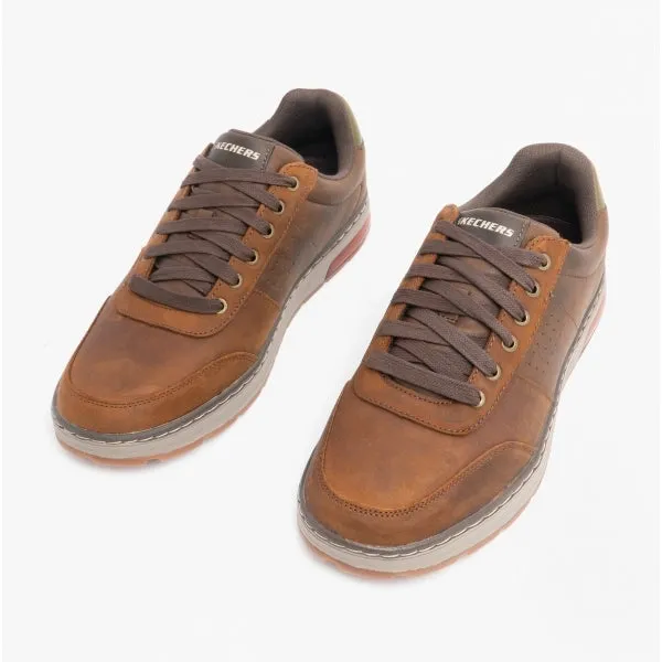 Skechers 210142/CDB EVENSTON FANTON Mens Leather Trainers Dark Brown