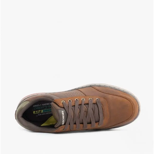 Skechers 210142/CDB EVENSTON FANTON Mens Leather Trainers Dark Brown