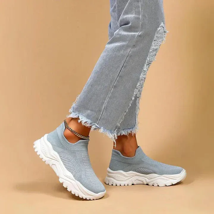 Slip-on trainers, knitted, breathable, orthopaedic shoes, women's trainers
