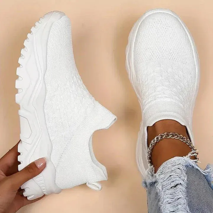 Slip-on trainers, knitted, breathable, orthopaedic shoes, women's trainers