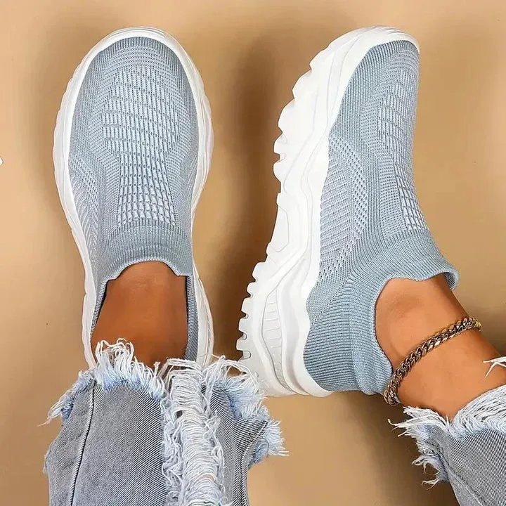 Slip-on trainers, knitted, breathable, orthopaedic shoes, women's trainers