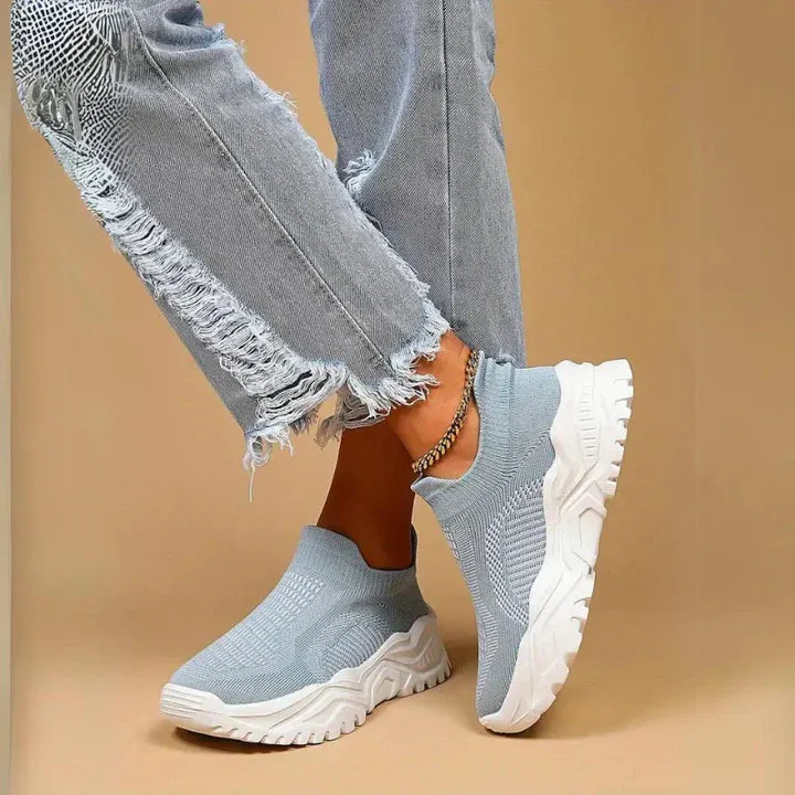 Slip-on trainers, knitted, breathable, orthopaedic shoes, women's trainers