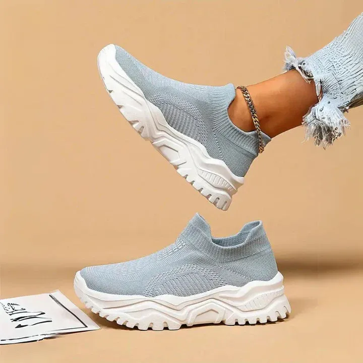 Slip-on trainers, knitted, breathable, orthopaedic shoes, women's trainers