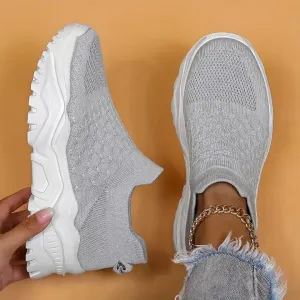 Slip-on trainers, knitted, breathable, orthopaedic shoes, women's trainers