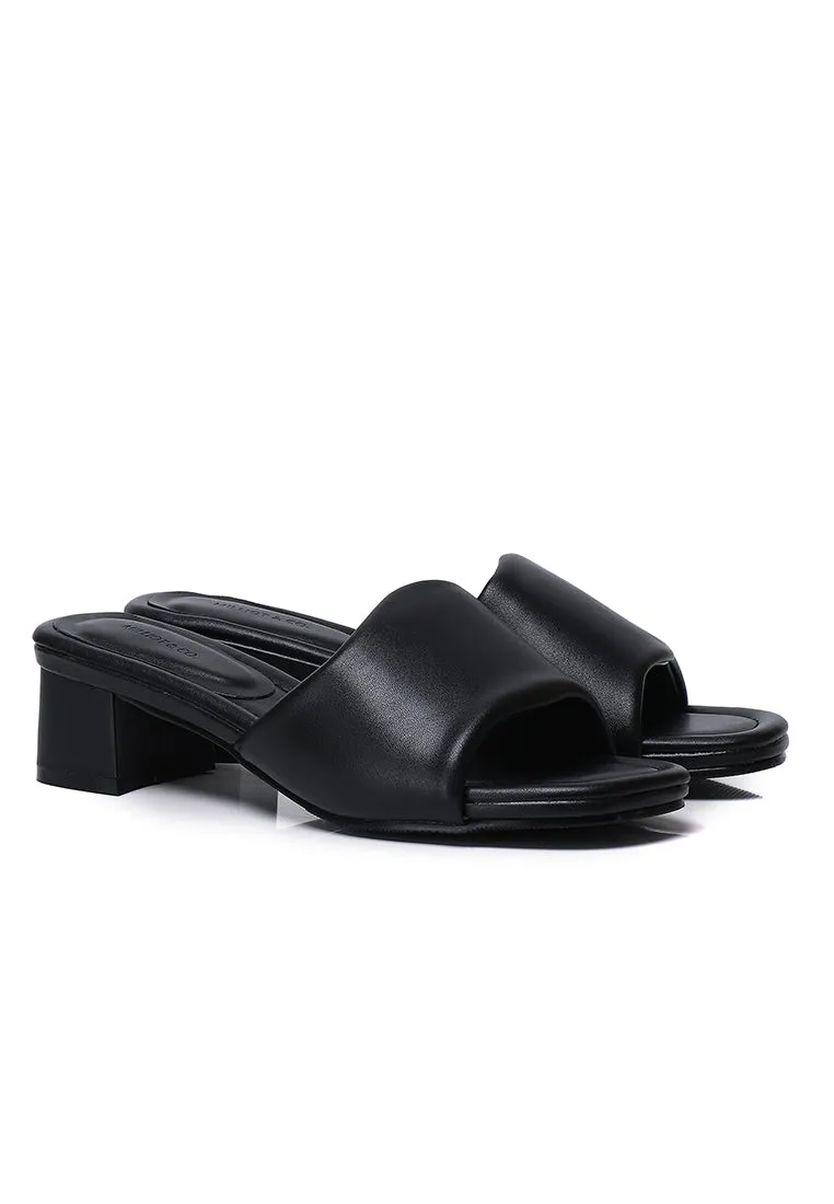 Sofia Comfy Slip On Heels (Black)