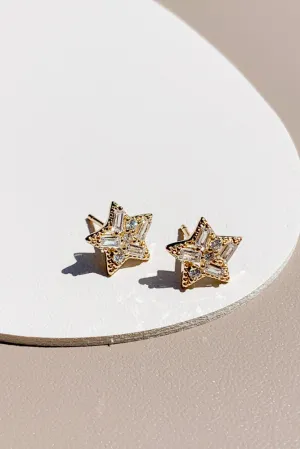 Sparkling Star Ear Studs (925 Silver)