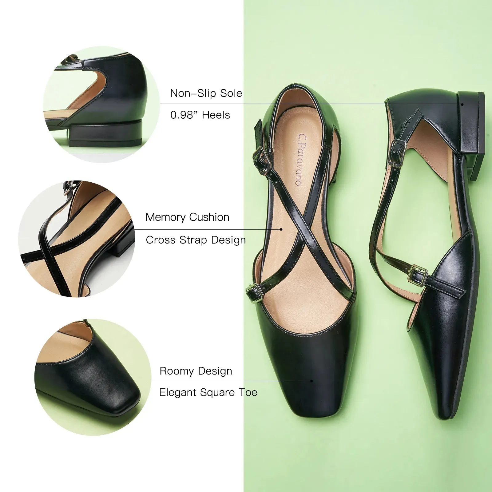 Square Toe Cross Strap Sandals（Alyssa E）
