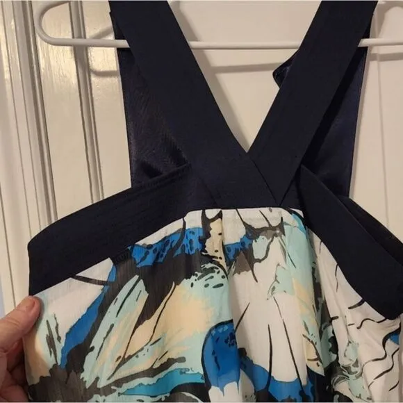 Stunning Cross‎ Tank Flowal Print Flowly Flattering Dress Med. NWT
