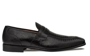 Style: Mayor Lizard Penny Loafer Black