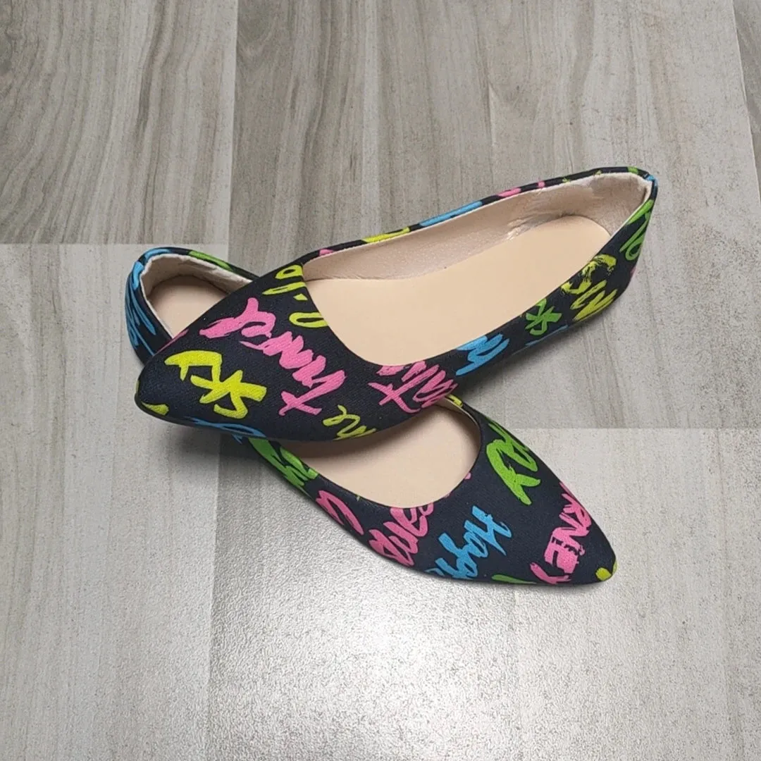 Stylish Pointed Toe Flat Ballerina Shoes