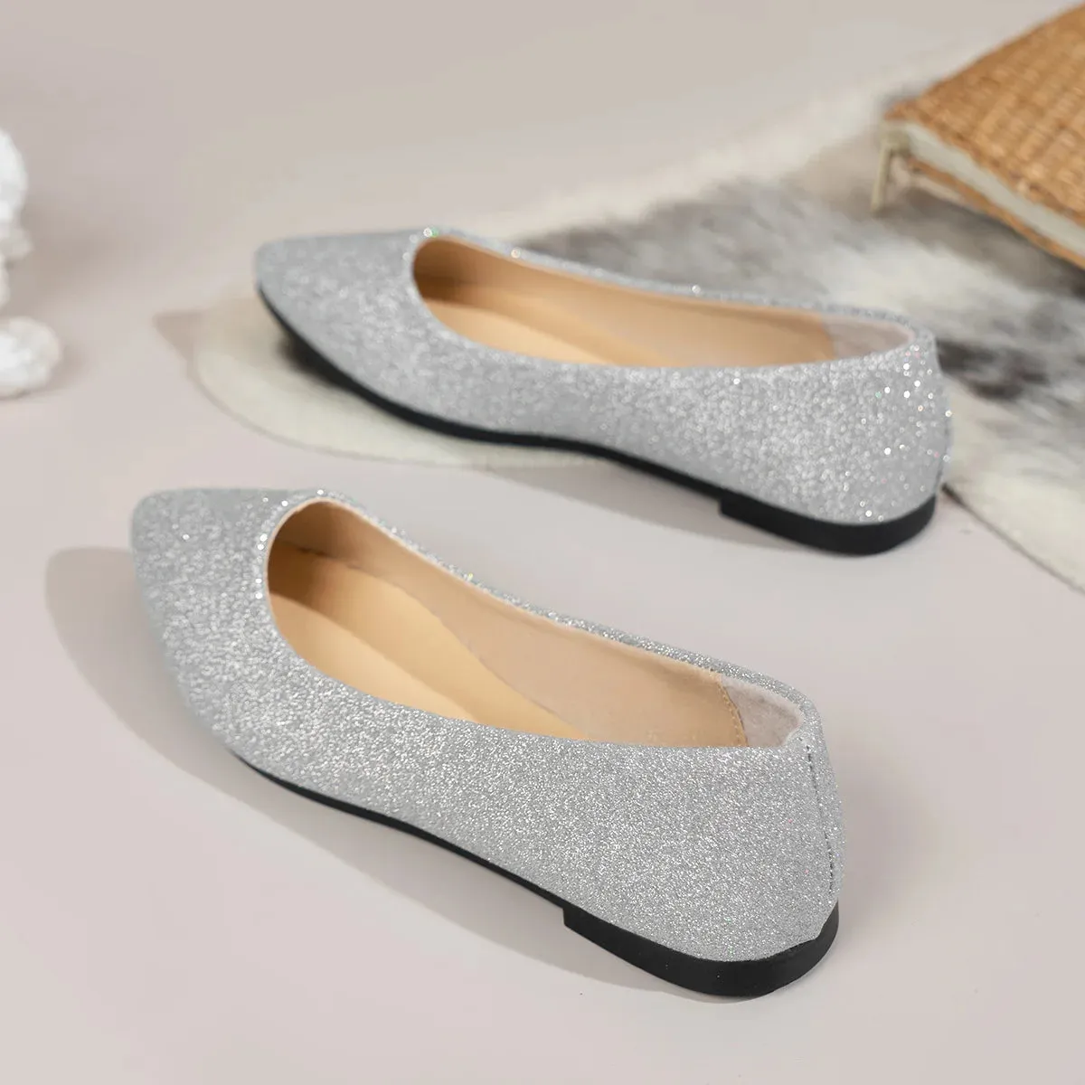 Stylish Pointed Toe Flat Ballerina Shoes