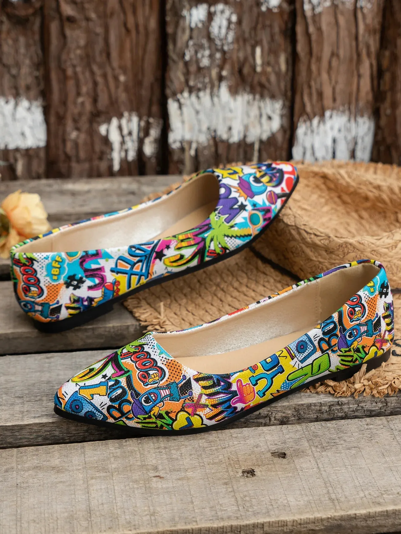Stylish Pointed Toe Flat Ballerina Shoes