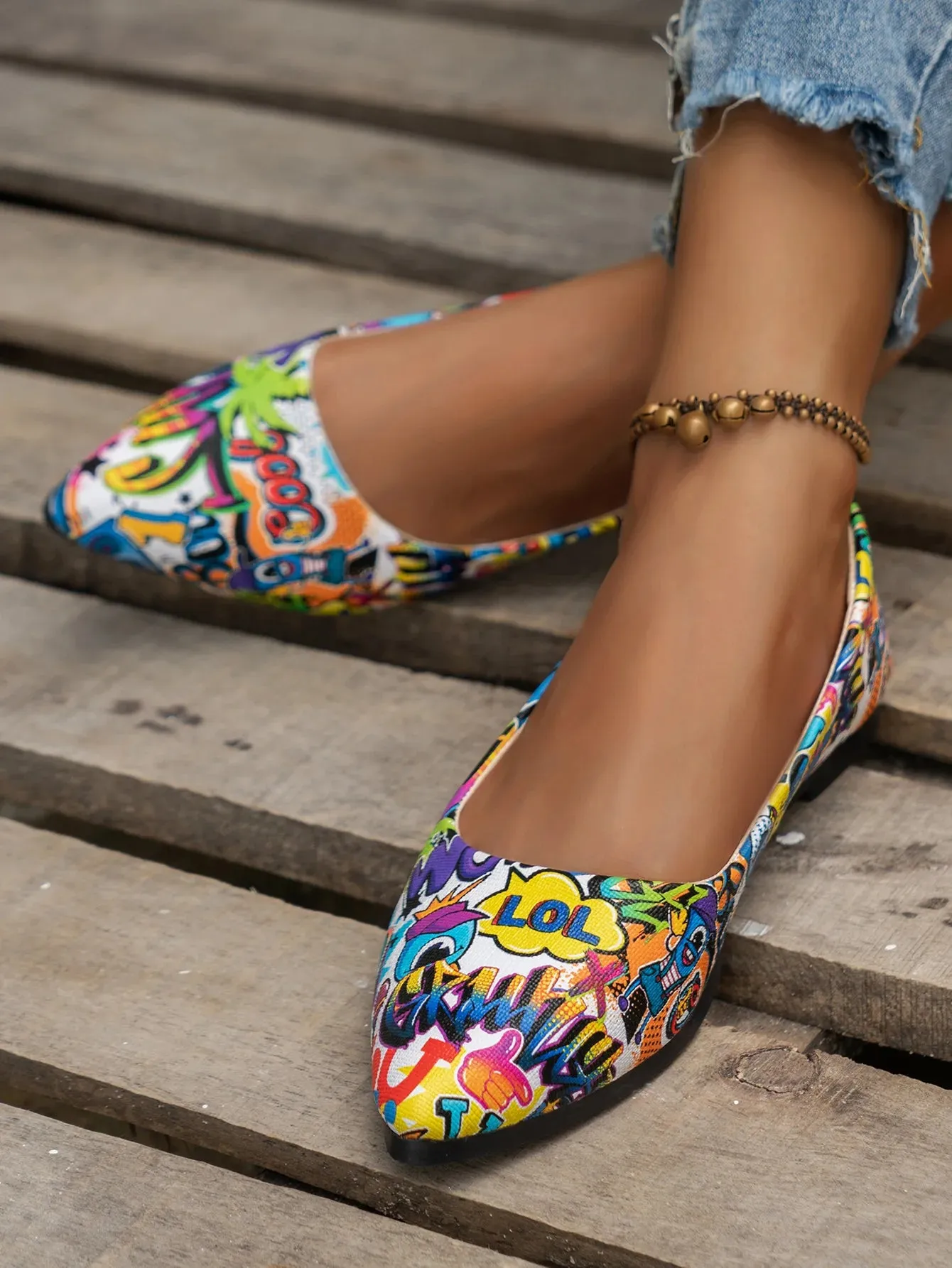 Stylish Pointed Toe Flat Ballerina Shoes