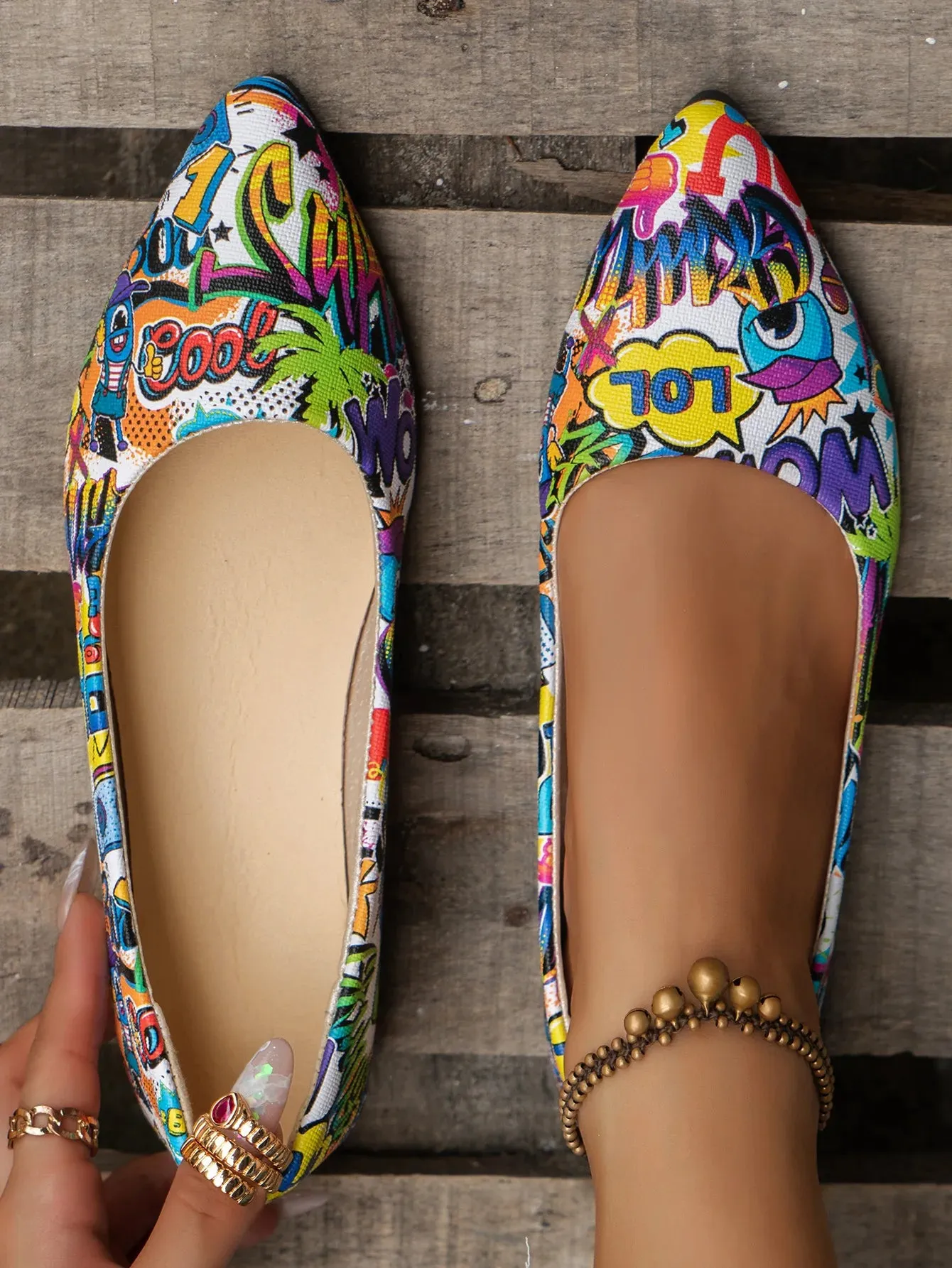 Stylish Pointed Toe Flat Ballerina Shoes