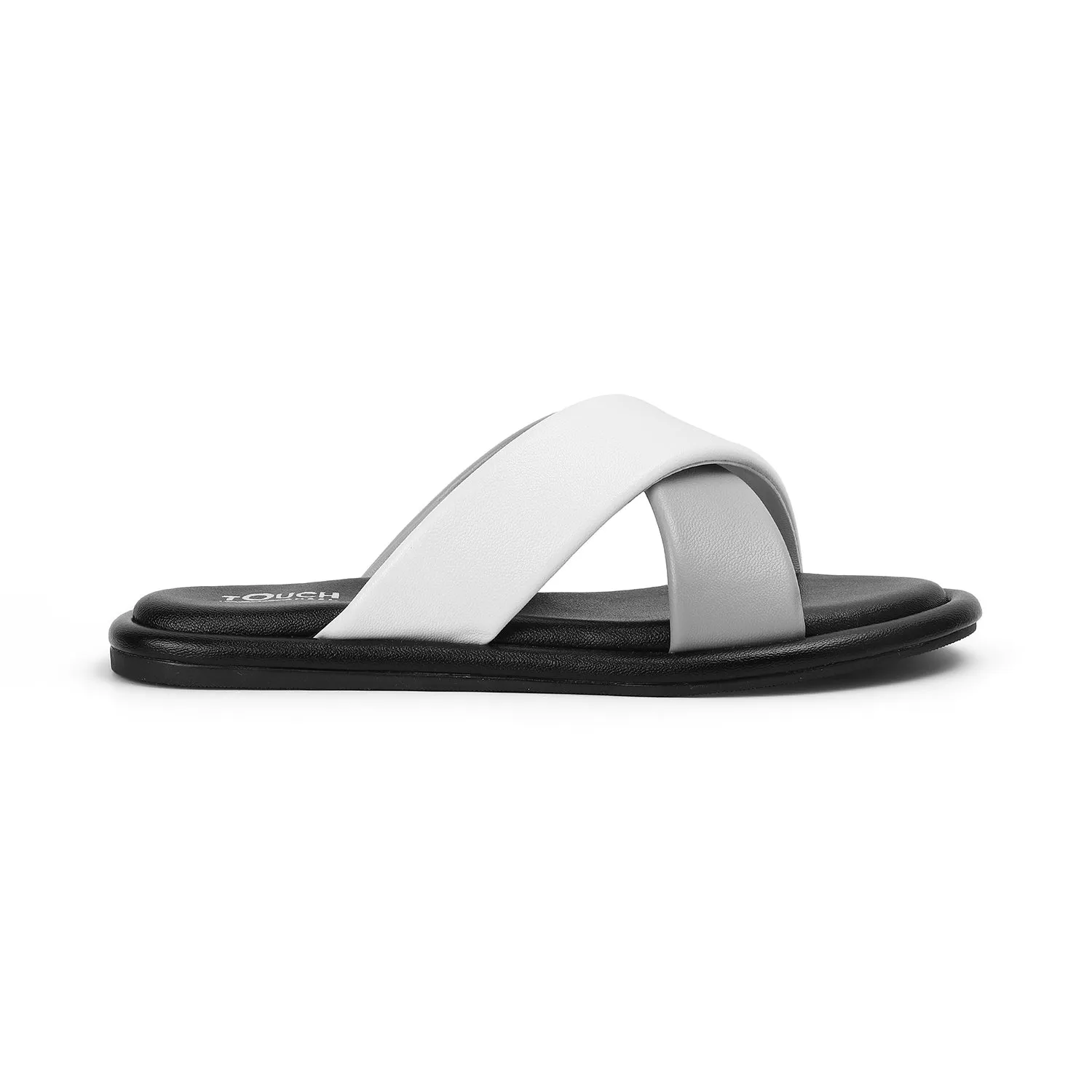 Stylish Slip on Open Toe Sliders - Cross Strap Sandals
