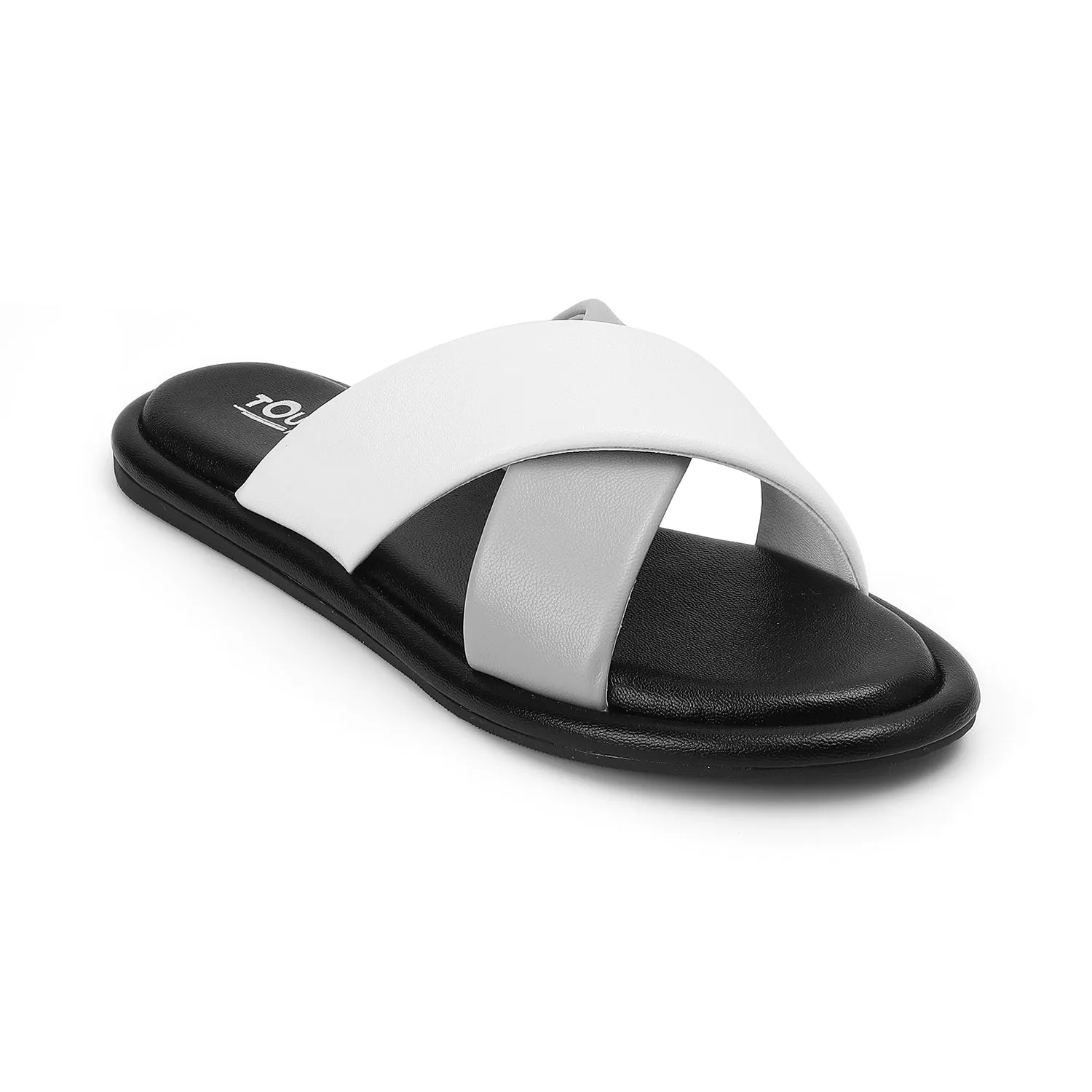 Stylish Slip on Open Toe Sliders - Cross Strap Sandals