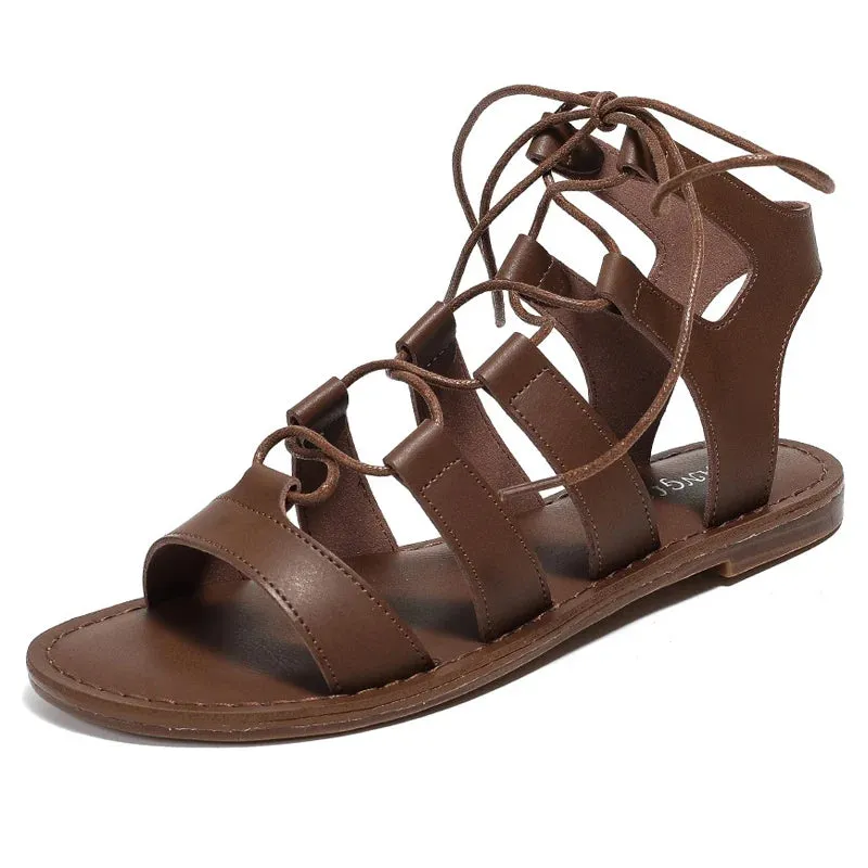 Summer Women 1cm Platform 1.3cm Sandals Lady Comfortable Solid Color Shoes Female Roman Lightweight Flats