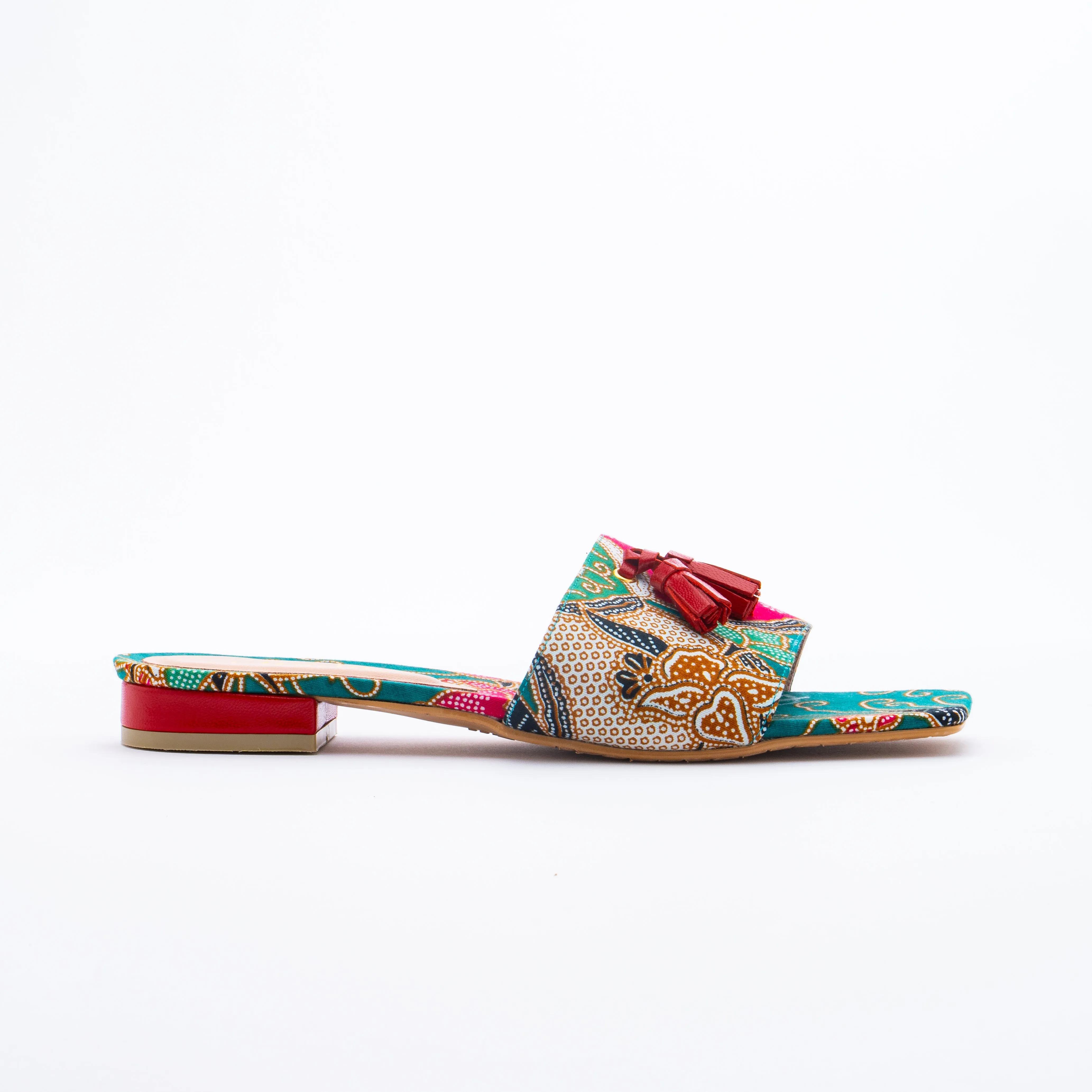 SURIA Batik Tassel Mule Flats