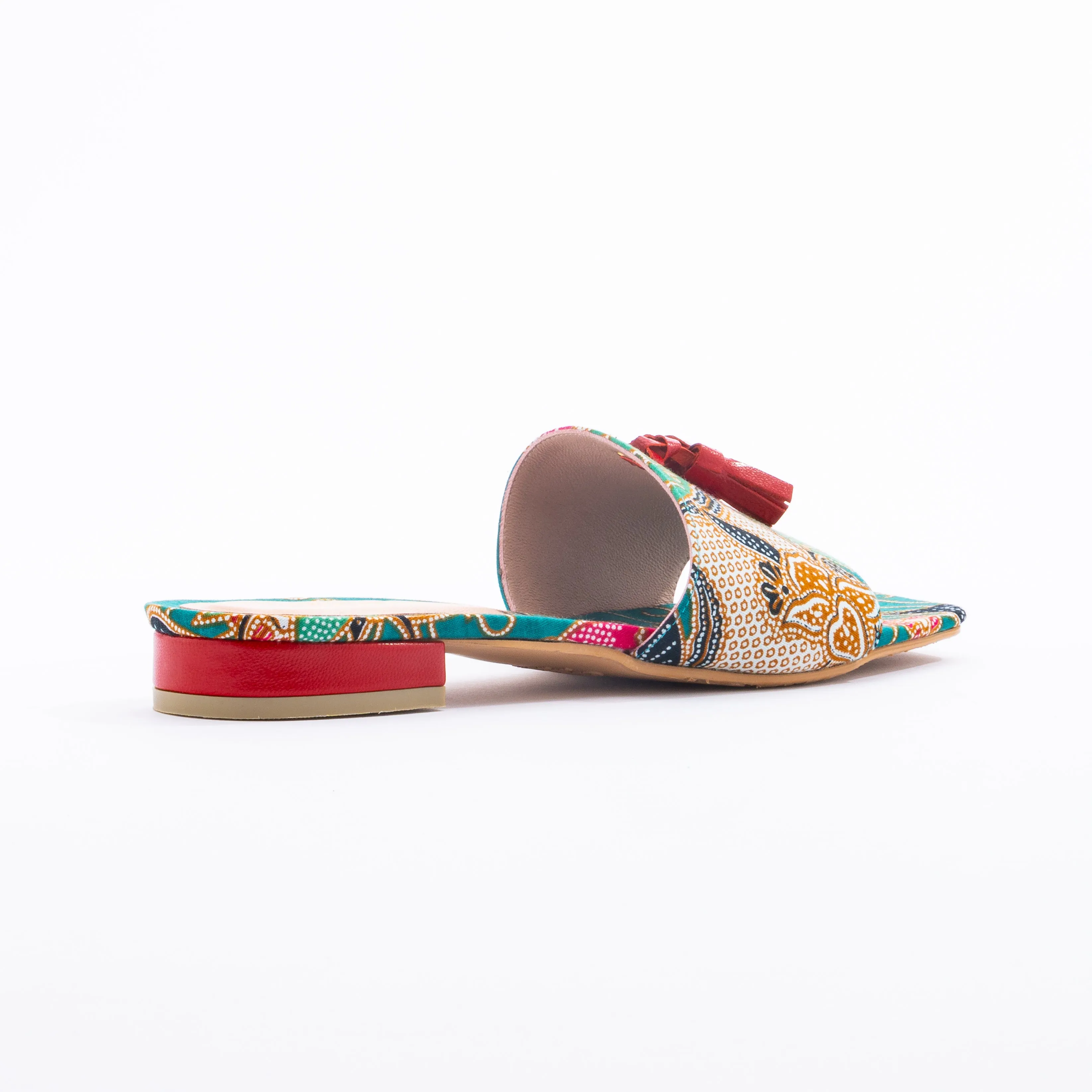 SURIA Batik Tassel Mule Flats