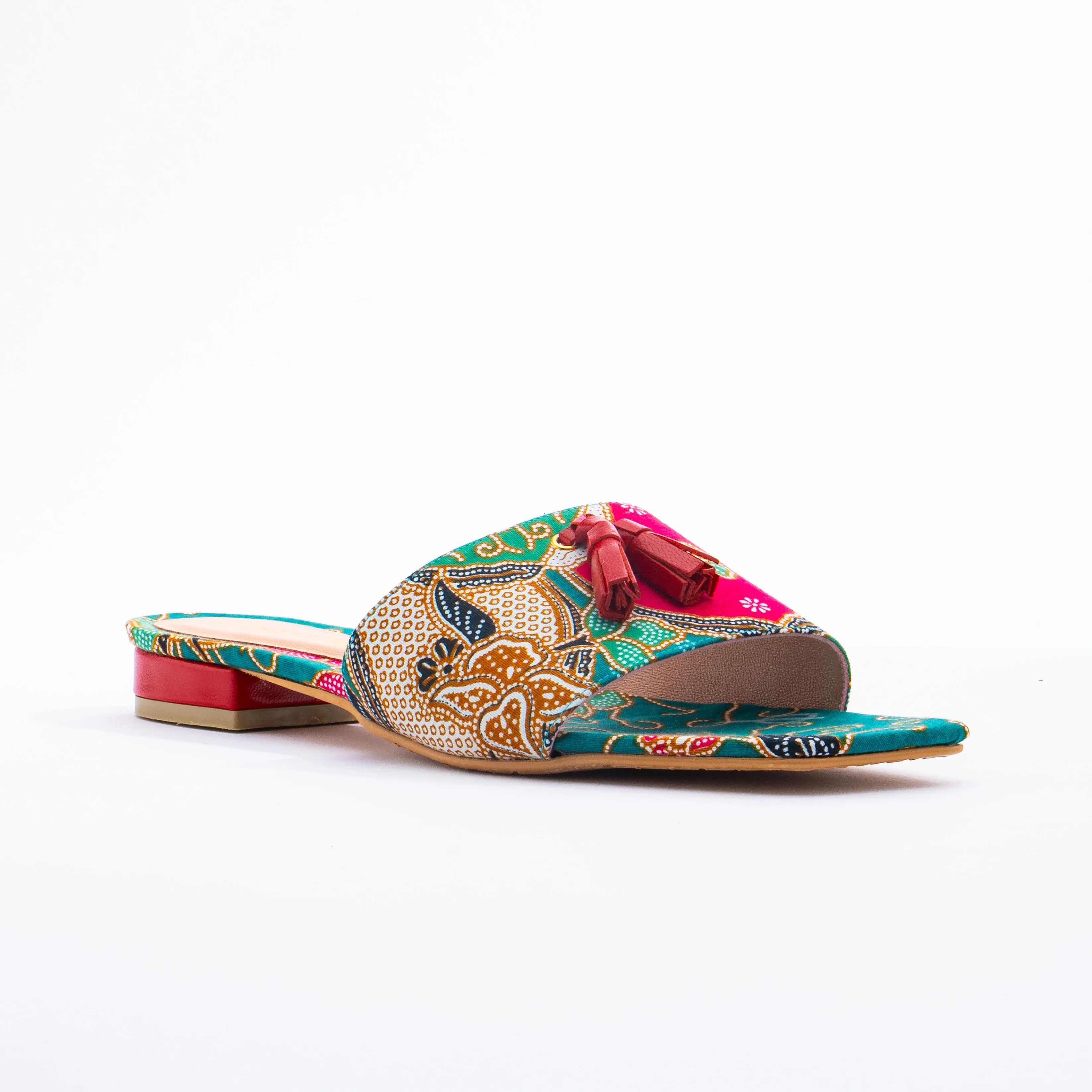 SURIA Batik Tassel Mule Flats