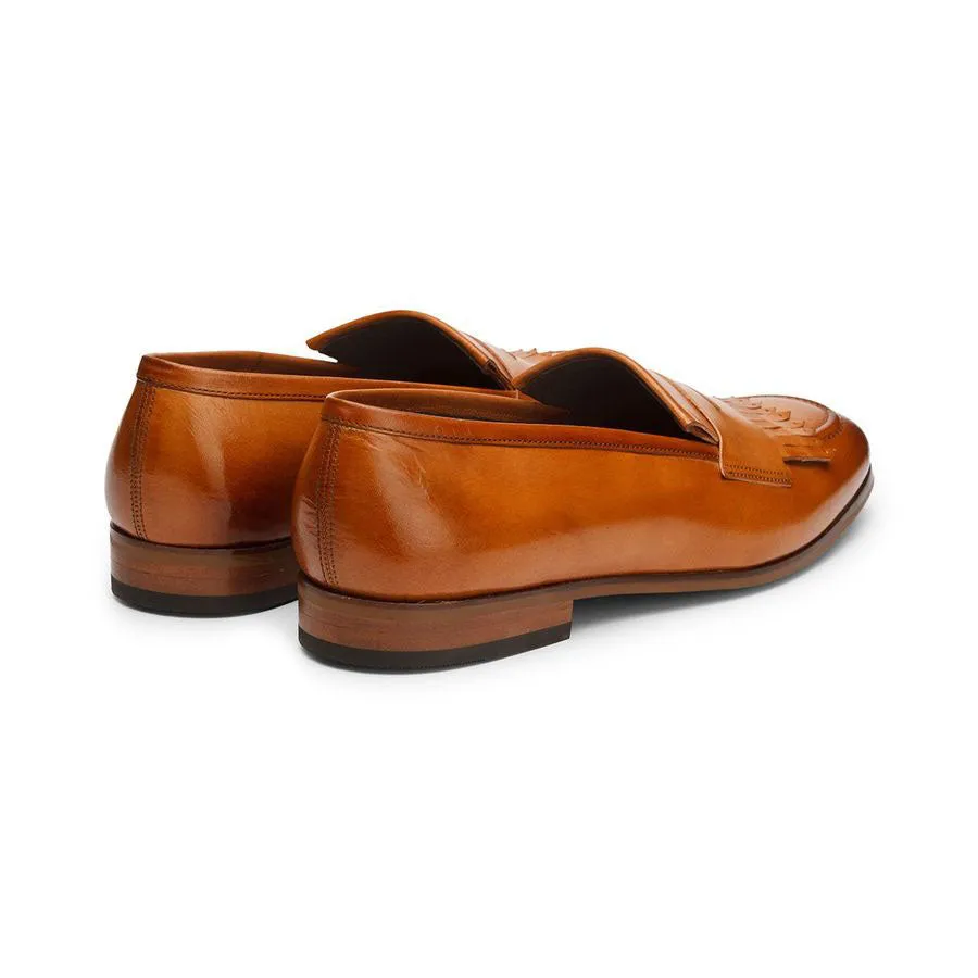 Tan Fringe Loafer