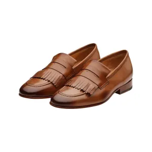 Tan Fringe Loafer
