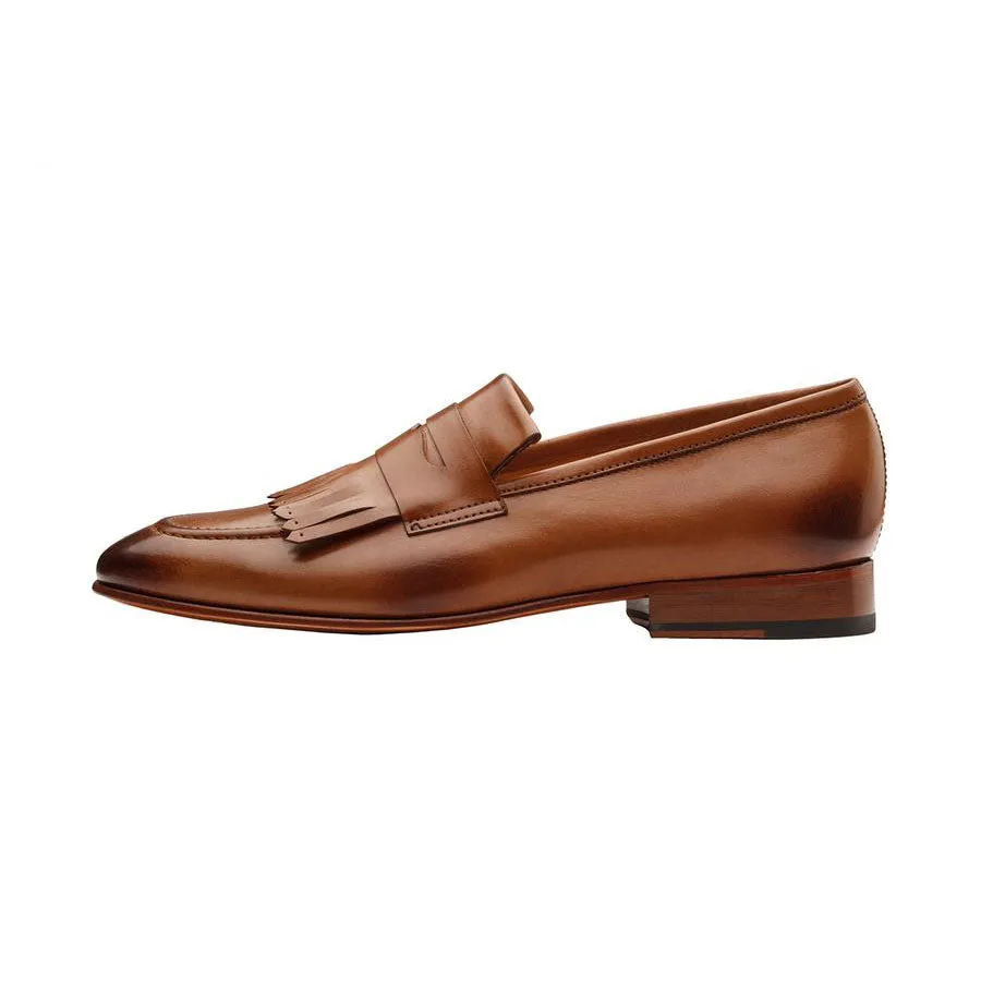 Tan Fringe Loafer