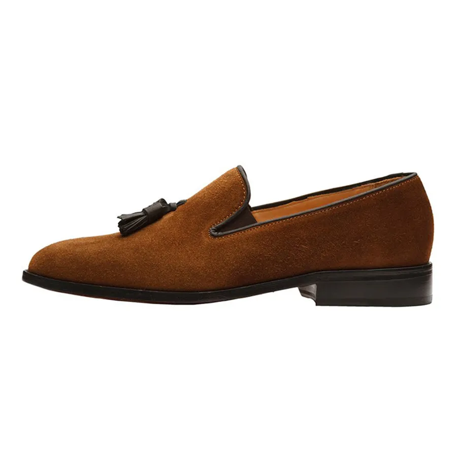 Tan Suede Tassel Loafer