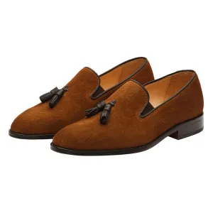 Tan Suede Tassel Loafer